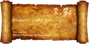 Knausz Zsóka névjegykártya